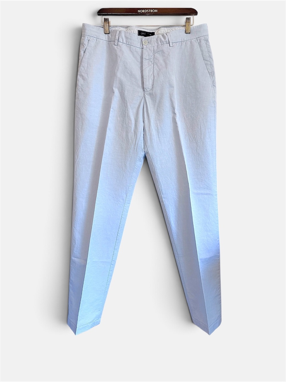 Saks Fifth Avenue Linen/Cotton blend men's Pants, straight Leg, baby blue, 36x32